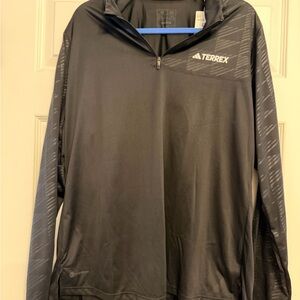 Adidas Terrex Black Quarter-zip long sleeve Active Shirt